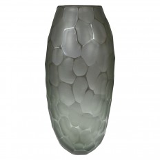 Dark grey battuto vase
